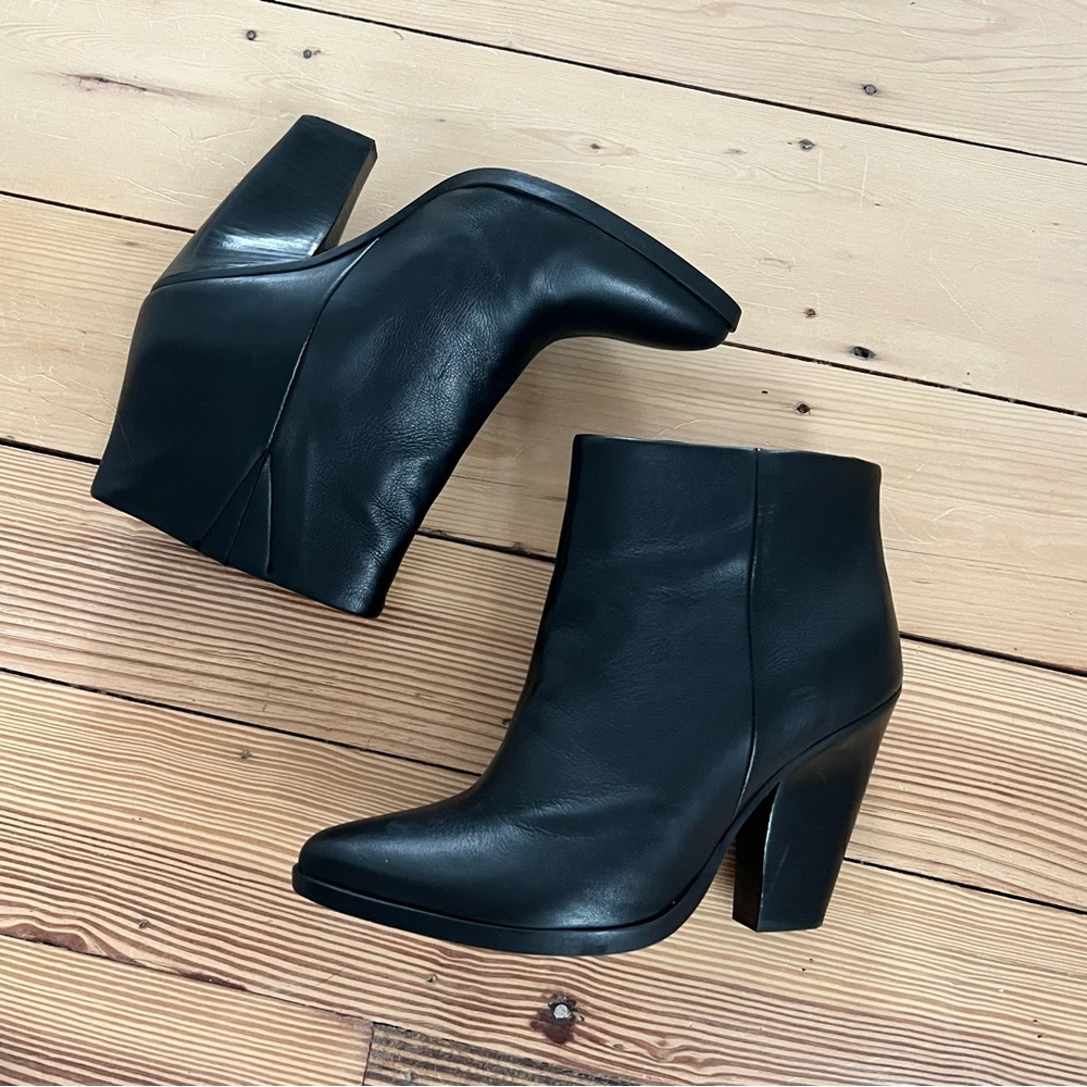Black Leather Ankle Boots